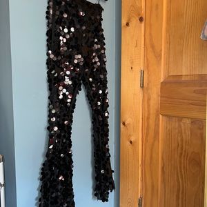 Black Sequin High Waist pants